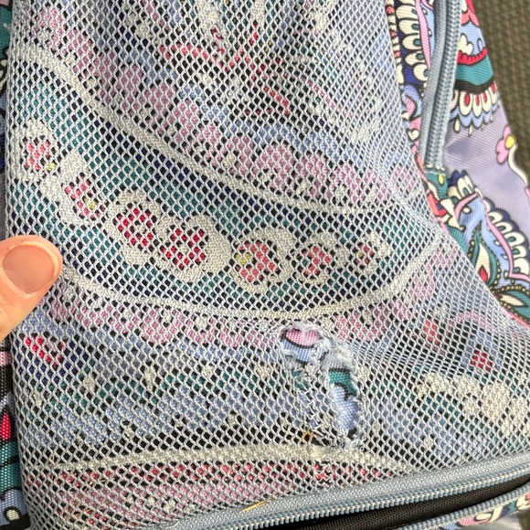 Vera Bradley Women's Lighten Up Backpack Blue Purple Pink Paisley Travel Large - Picture 9 of 13